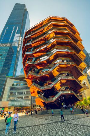New York City/USA - May 27, 2019 Vessel(TKA), New Landmark, the Centerpiece of Hudson's Yards Development, New York Cityのeditorial素材