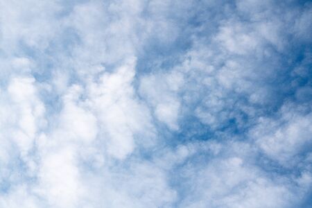 Cloudy Blue Sky Background, Copy Space, Abstract, Tranquility, Freedomの写真素材