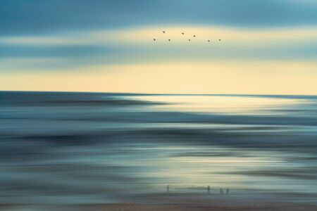 Abstract Seascape, Sunset on the Bachの写真素材