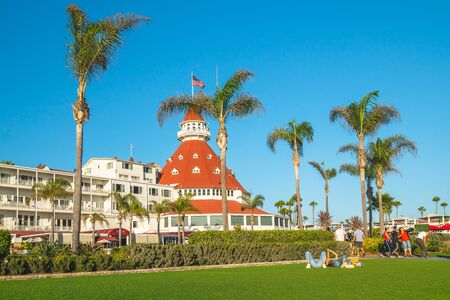 San Diego, California/USA -August 13, 2019  National historic landmark Hotel del Coronado in the Coronado Island, San Dego.のeditorial素材