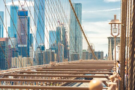New York City/USA - May 26, 2019  Brooklyn Bridge, New York City. Manhattan skyline backgroundのeditorial素材