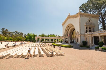 San Diego, California/USA - August 12, 2019  The Spreckels Organ Pavilion, located in the heart of Balboa Park and is the setting for a wide variety of public and civic events. Balboa Park, San Diego, CAのeditorial素材