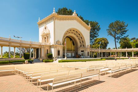 San Diego, California/USA - August 12, 2019  The Spreckels Organ Pavilion, located in the heart of Balboa Park and is the setting for a wide variety of public and civic events. Balboa Park, San Diego, CAのeditorial素材