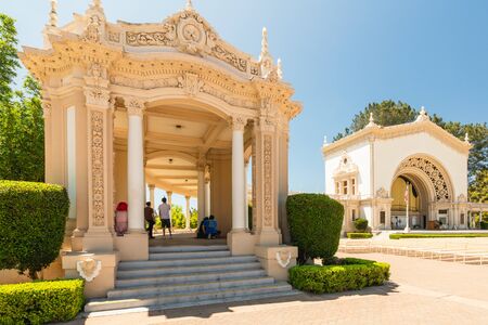 San Diego, California/USA - August 12, 2019  The Spreckels Organ Pavilion, located in the heart of Balboa Park and is the setting for a wide variety of public and civic events. Balboa Park, San Diego, CAのeditorial素材