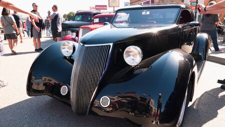 Cayucos, California/USA - November 2, 2019  Cayucos car show. Classic Car Show, an annual tradition in downtown Cayucos.のeditorial素材