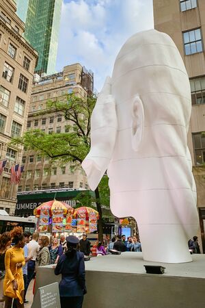 New York City/USA-May 28, 2019
Rockefeller Center, Picture of Frieze Sculpture. Jaume Plensa - Behind the Walls. Fifth Avenue, Midtown of Manhattanのeditorial素材