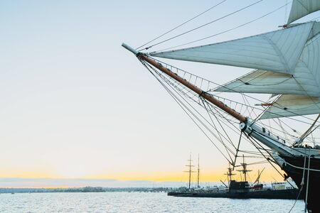 San Diego, California/USA - August 14, 2019  The Maritime Museum of San Diego with one of the largest collections of historic sea vessels in the United States.のeditorial素材