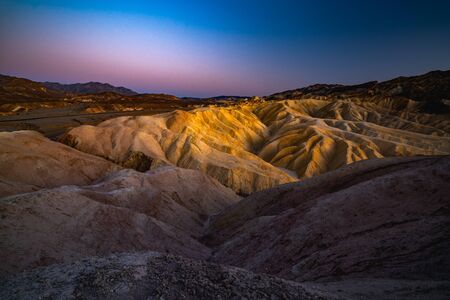 The Badlands, Zabriskie Point Loop in Death Valley National Park, Californiaの写真素材