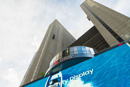 New York City/USA - May 24, 2019  New York Marriott Marquis Hotel, located on West 46th Street and...