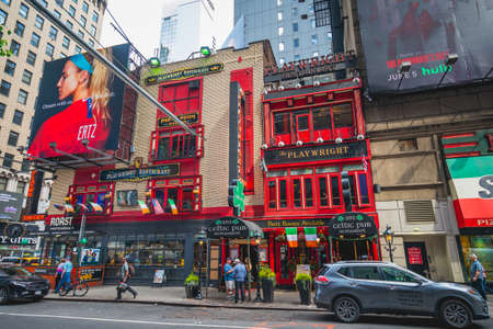 New York City, USA -May 24, 2019   "The Playwright Restaurant", located in the heart of the Theater District, just minutes from Rockefeller Center and St. Patrick's Cathedral.のeditorial素材