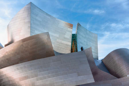 Los Angeles/ USA - December 18, 2017 Walt Disney Concert Hall. The famous landmark  designed by Frank Gehry, Downtown Los Angelesのeditorial素材