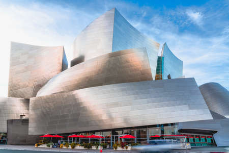 Los Angeles/ USA - December 18, 2017 Walt Disney Concert Hall. The famous landmark  designed by Frank Gehry, Downtown Los Angelesのeditorial素材