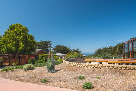 Big Sur, California/USA - May 1, 2020  Gateway to Big Sur. Ragged Point Inn Resort, California Coastlineのeditorial素材