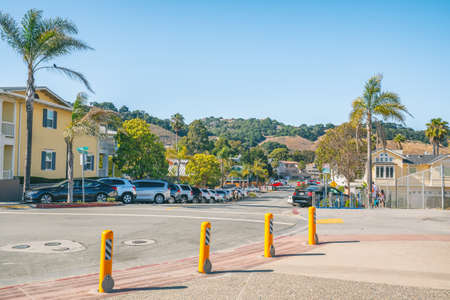 Avila Beach, California/USA - July 2, 2020  Avila Beach, a small charming beach town, located on the beautiful Central Coast of California. Architecture, city lifeのeditorial素材
