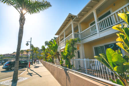 Avila Beach, California/USA - July 2, 2020 Avila Beach is an amazing small town in Central California Coast with beach hotels, restaurants, shops, activities, fishing, events, and more.のeditorial素材