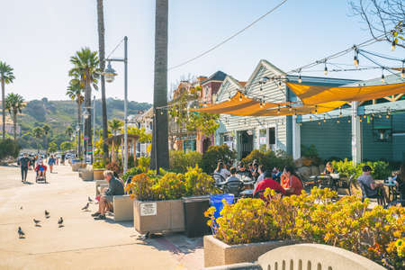 Avila Beach, California/USA - July 2, 2020 Avila Beach is an amazing small town in Central California Coast with beach hotels, restaurants, shops, activities, fishing, events, and more.のeditorial素材