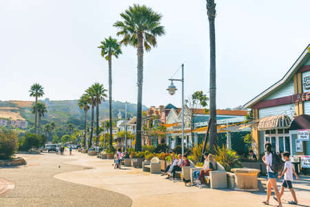 Avila Beach, California/USA - July 2, 2020 Avila Beach is an amazing small town in Central California Coast with beach hotels, restaurants, shops, activities, fishing, events, and more.のeditorial素材