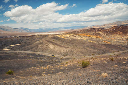 Death Valley National Park road trip. Volcanic landscape, Ubehebe Crater view pointの写真素材