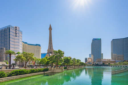 Las Vegas, Nevada, USA - October 1, 2021  The Ballys Las Vegas Hotel and Casino, Paris Hotel and...