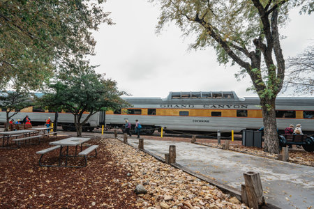 Williams, Arizona, USA - September 27, 2021 Historic Grand Canyon Railway, best way to visit  Grand Canyon from Williams, Arizona.のeditorial素材