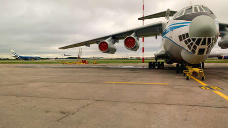 Moscow, Russia - September 4, 2021. Moscow Sheremetyevo International Airport. Airplanes on a...