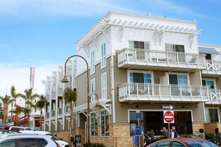 Pismo Beach, California, USA - March 3, 2022.  Inn at the Pier hotel, located just footsteps from the pier and boardwalk. Hotel with ocean view overlooking the Pismo Beach pierのeditorial素材