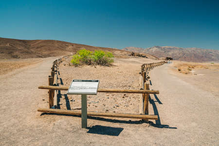 Death Valley, CA, USA - April 15, 2021 Harmony Borax Works in Death Valley National Park, California. Historical area, famous touristic attractionのeditorial素材
