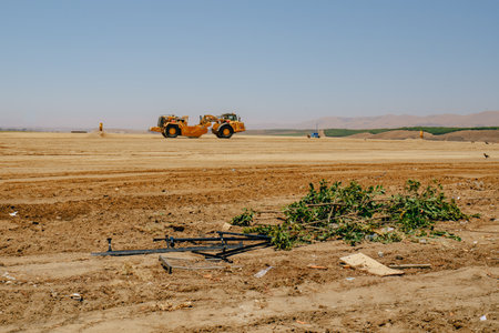 Santa Maria, California, USA-June 29, 2022.  Trash dump or landfill in Santa Maria, California. Environmental problems, pollution, waste or trash from household conceptのeditorial素材
