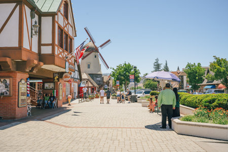 Solvang, California,USA -July 23,, 2022. Solvang is a City in Santa Barbara County, California. In 1911  Group of Danes established here a Danish Community. Architecture reflects traditional danish styleのeditorial素材