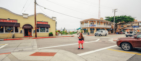 Monterey, California, USA - October 31, 2022. Historic Cannery Row in downtown Monterey city, California, Street viewのeditorial素材