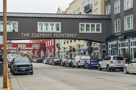 Monterey, California, USA - October 30, 2022. Historic Cannery Row, Monterey California's premiere destination for great hotels, shopping, diningのeditorial素材