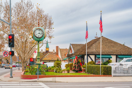 Solvang, California, USA - December 8, 2022  Solvang, city in Southern California's Santa Ynez Valley has known for its traditional Danish style architectureのeditorial素材
