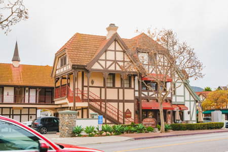 Solvang, California, USA - December 8, 2022  Solvang, city in Southern California's Santa Ynez Valley has known for its traditional Danish style architectureのeditorial素材