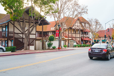 Solvang, California, USA - December 8, 2022  Solvang, city in Southern California's Santa Ynez Valley has known for its traditional Danish style architectureのeditorial素材