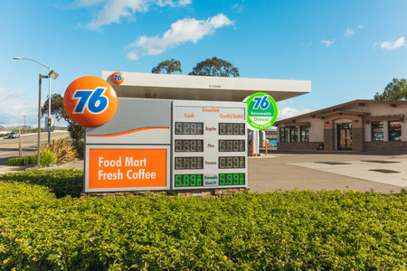 Santa Maria, California, USA - January 17, 2023. 76 Gas station, street view