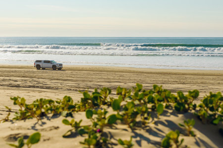 Oceano, California, USA -December 14,  2022.  Cars on the beach. Oceano Dunes, California Central Coast, the only California State Park that allows  vehicles to drive on the beachのeditorial素材