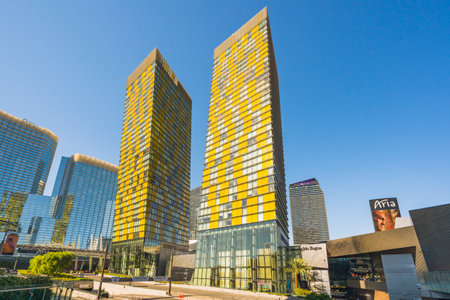 Las Vegas, Nevada, USA - October 1, 2021   Luxury Mandarin Oriental Residences, and Aria Resort and...