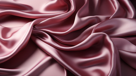 Pink silk abstract texture background with a smooth flowing fabric. Rich color, Elegant red silk or satin luxury cloth texture. AI-generated imageの素材