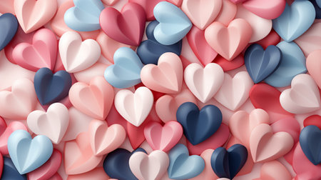 Heart-shaped abstract background in light pink color. Love, Valentine's Day concept, AI-generated imageの素材