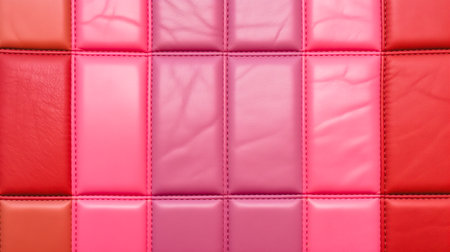 Red-pink multi colored genuine leather close-up. Abstract background, textile, texture. AI-generated imageの素材