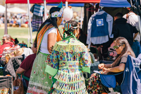 Malibu, California. April 6, 2024.  Chumash Day Pow Wow and Inter-tribal Gathering. The Malibu Bluffs Park is celebrating 24 years of hosting the Annual Chumash Day Powwow.のeditorial素材