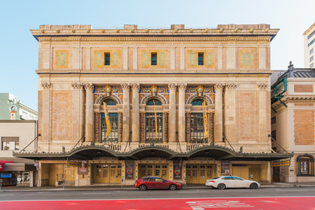 San Francisco, California, April 8, 2024. Beautiful, historic Toni Rembe Theater (formerly the Geary Theater) in the Downtown San Francisco, street viewのeditorial素材