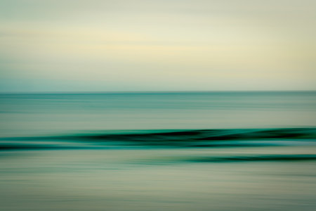 Dreamy seascape blending sea and sky in gentle movement.の写真素材