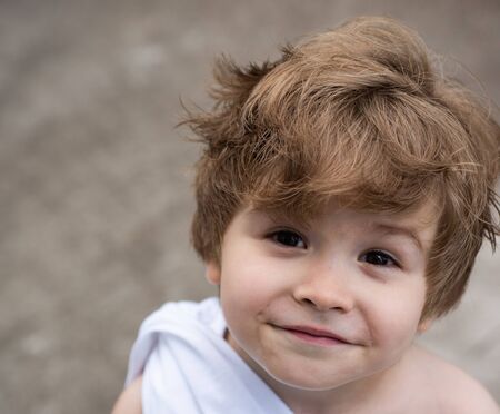 Child face. Funny kids. Happy boy face.の写真素材