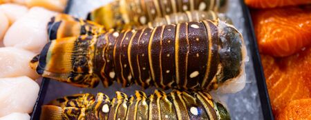 Lobster tail. Seafood. Protein. Healthy food for diet and healthの写真素材
