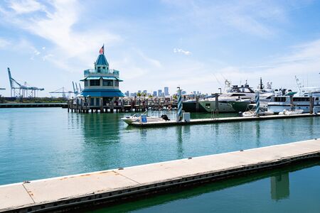 Port for yachts in Miami. Marina concept.の写真素材
