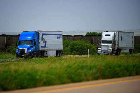 Arizona, USA - May, 2020: Delivery of products and goods to supermarkets in the United States....