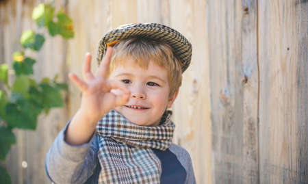 Little boy. Happy child. Beautiful baby face.の写真素材