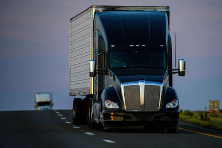 Arizona, USA - 2020: American trucks. Roads in the United States, delivery of goods. Transport business.の写真素材