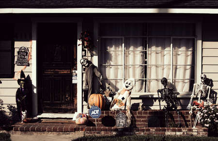Scenery for Halloween in October. Decoration in the yard.の写真素材